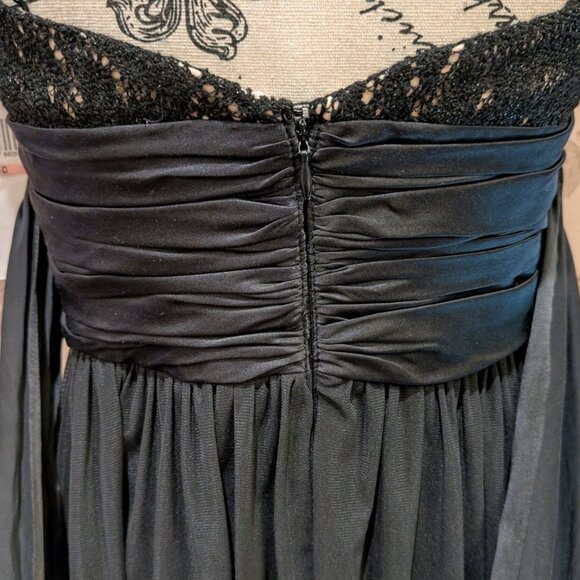 Maggy London Black Crochet Accent Halter Midi Dress, Size 10, New With Tags! - Picture 8 of 13